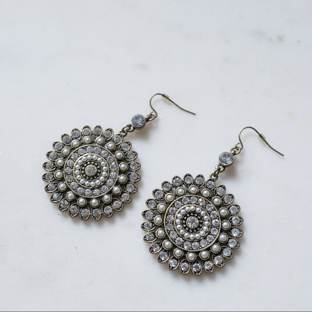 Round boho statement earrings